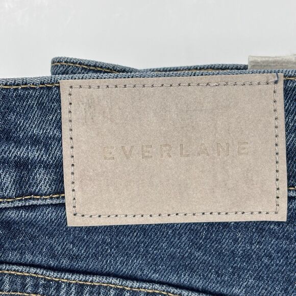 Everlane Women 30 Curvy Cheeky Jean High Rise Crop Straight Washed Midnight NWT - Picture 2 of 8